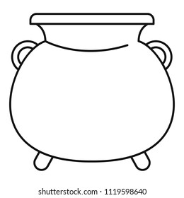 Cauldron pot icon. Outline cauldron pot vector icon for web design isolated on white background