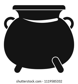 Cauldron pot icon. Simple illustration of cauldron pot vector icon for web design isolated on white background