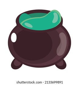 cauldron with potion icon isolated