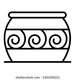 Cauldron potter icon. Outline cauldron potter vector icon for web design isolated on white background