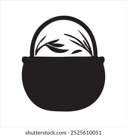A cauldron silhouette vector art