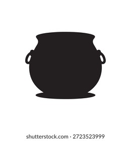 Diseño de ilustración plana de Vector de silueta de caldero sobre fondo blanco
