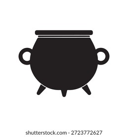 Cauldron silhouette vector flat illustration design on white background