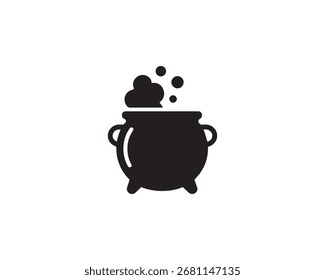 Ilustración de diseño de icono de Vector de silueta de caldero