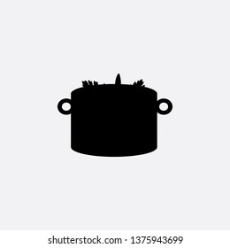 cauldron with soup icon vector