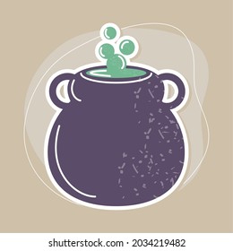 cauldron spell potion cartoon design