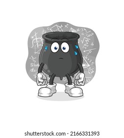 the cauldron thinking hard vector. cartoon character