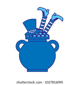 cauldron treasure with hat and leg of leprechaun