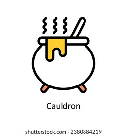 Cauldron  vector Filled outline Design illustration. Symbol on White background EPS 10 File 
