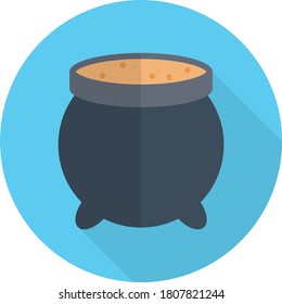 cauldron vector flat color icon 