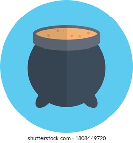 cauldron vector flat color icon 