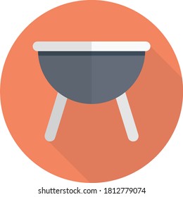 cauldron vector flat color icon 