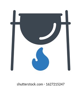 cauldron vector glyph color icon 
