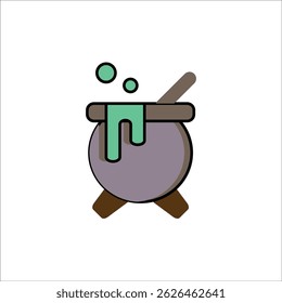 cauldron vector icon line template
