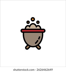 cauldron vector icon line template
