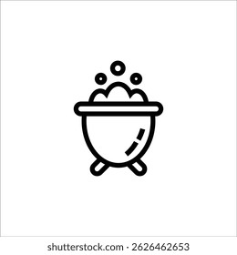 cauldron vector icon line template