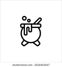 cauldron vector icon line template