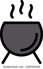cauldron Vector illustration on a transparent background. Premium quality symbols. Stroke vector icon for concept and graphic design.