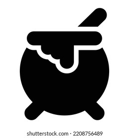 cauldron Vector illustration on a transparent background. Premium quality symbols. Gyliph vector icon for concept and graphic design.