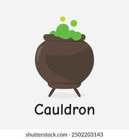 Cauldron Vector Illustration: Witch's Halloween Potion Pot