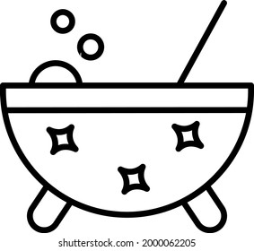 Cauldron Vector Line Icon Design
