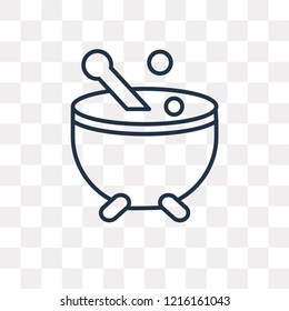 Cauldron vector outline icon isolated on transparent background, high quality linear Cauldron transparency concept can be used web and mobile