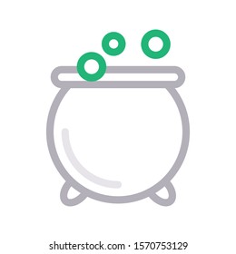 cauldron vector thin line icon 