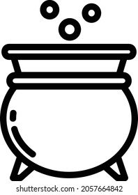 Cauldron witch creepy halloween icon