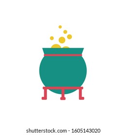 cauldron witch fairytale object isolated icon vector illustration design