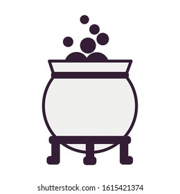 cauldron witch fairytale object isolated icon vector illustration design