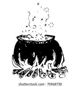 Cauldron or witches kettle for Halloween.