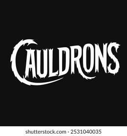 CAULDRONS Halloween Text for t-shirt design vector transparent