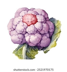 Clipart de acuarela de flor de Cauli aislado fondo blanco 