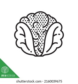 Cauliflower cabbage vegetable icon, outline tyle vector illustration