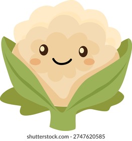 cauliflower cartoon character vegetable icon
