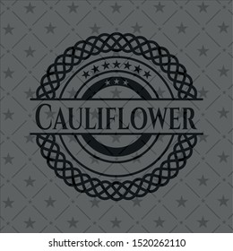 Cauliflower dark icon or emblem. Vector Illustration. Detailed.
