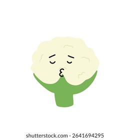 cauliflower emoji faces expressions. Vector cartoon style