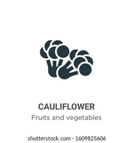 Cauliflower glyph icon vector on white background. Flat vector cauliflower icon symbol sign from modern fruits collection for mobile concept and web apps design.
