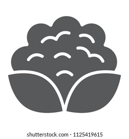 Cauliflower glyph icon, vegetable and diet, vegetarian sign, vector graphics, a solid pattern on a white background, eps 10.