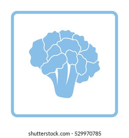 Cauliflower icon. Blue frame design. Vector illustration.