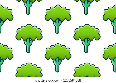 Cauliflower icon in flat style isolated on white background.  Seamless pattern stock vector illustration