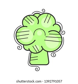 Cauliflower icon in flat style. Isolated object. Cauliflower logo. Organic food. 