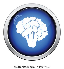 Cauliflower icon. Glossy button design. Vector illustration.