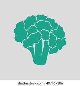 Cauliflower icon. Gray background with green. Vector illustration.