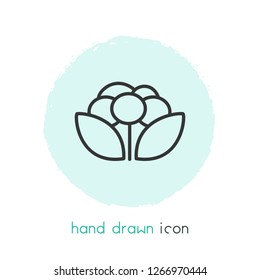 Cauliflower icon line element. Vector illustration of cauliflower icon line isolated on clean background for your web mobile app logo design.