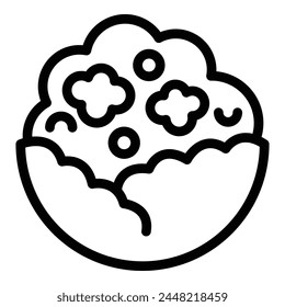 Cauliflower icon outline vector. Food salad. Harvest agriculture diet