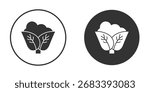 Cauliflower icon, symbol, Vector pictogram. Simple element illustration.