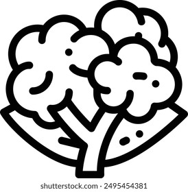 cauliflower icon. Thin Linear Style Design Isolated On White Background