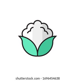 cauliflower icon vector illustration filled outline style design. isolated on white background