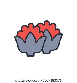 cauliflower icon. vector.Editable stroke.linear style sign for use web design,logo.Symbol illustration.